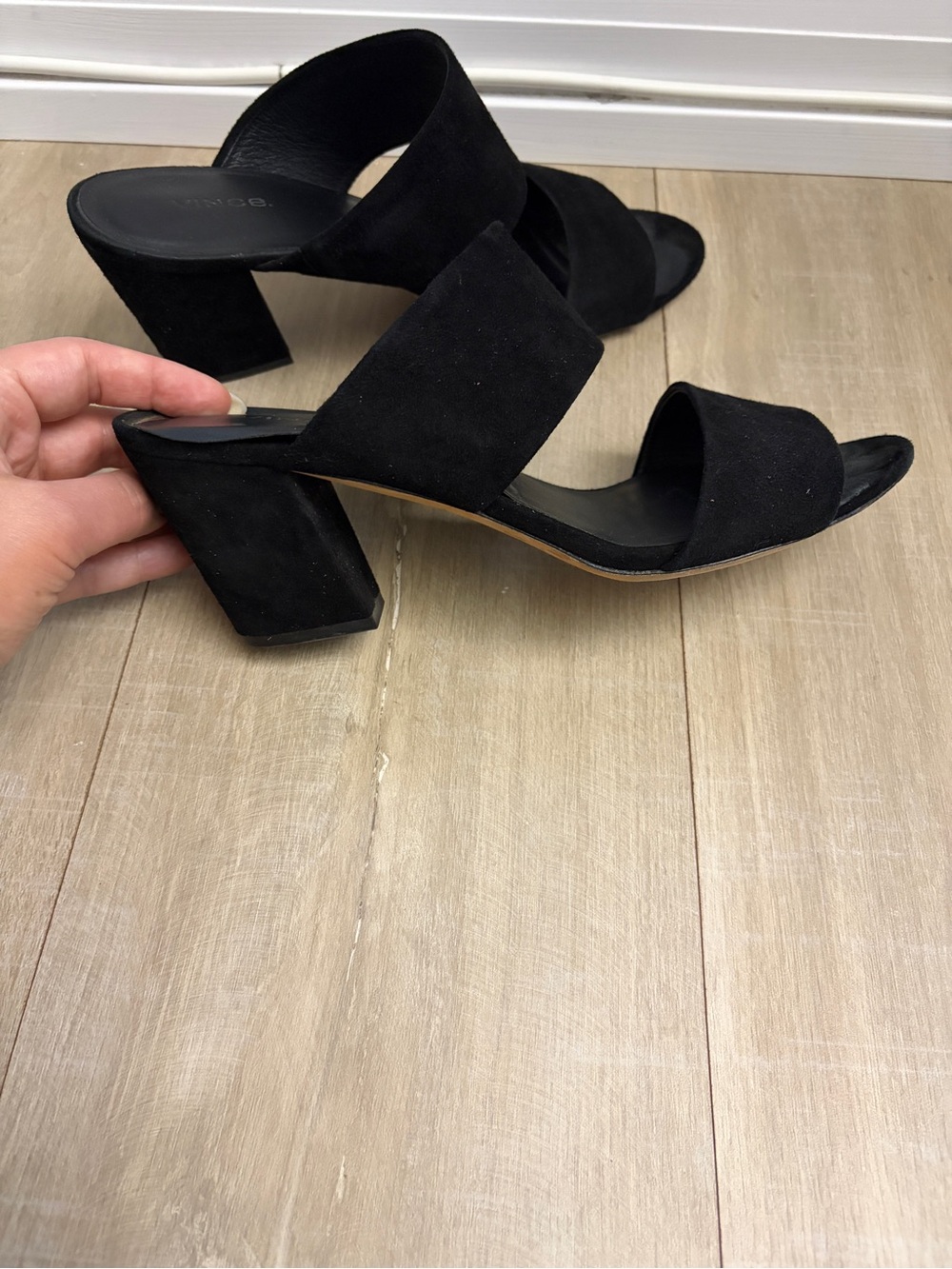Vince Suede Block Heel Sandals